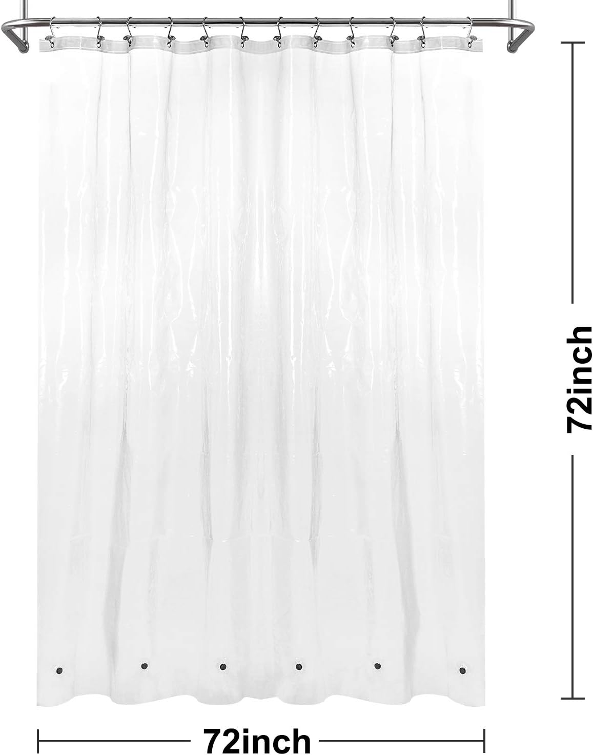 River Dream no hook snap-in shower curtain with slub texture in neutral color