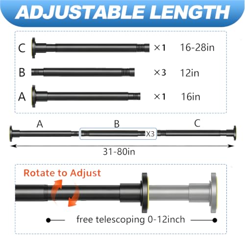 CorkLatta Black Shower Curtain Rod view 4