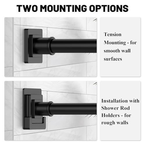 UIOSANRT Matte Black Shower Curtain view 4