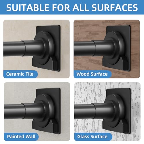 CorkLatta Matte Black Shower Curtain view 4