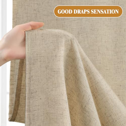 Linen Shower Curtain Flax Tan view 3