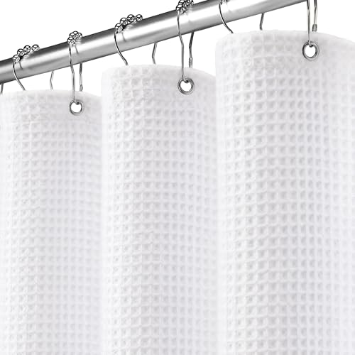 Waffle Weave Shower Curtain White