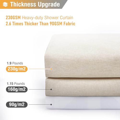 BTTN Fabric Shower Curtain Linen view 3