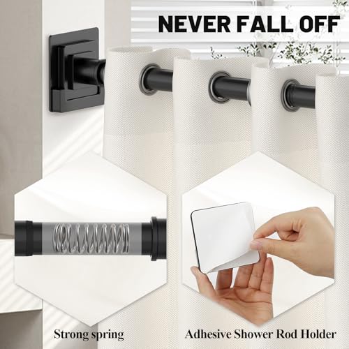 UIOSANRT Matte Black Shower Curtain view 3