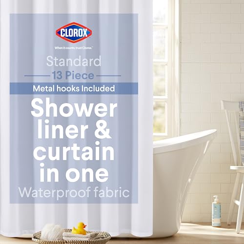 Clorox 2-in-1 Bathroom Shower Curtain
