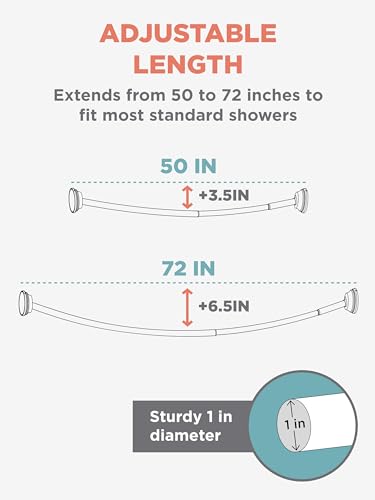 Zenna Home Curved Shower Curtain view 3