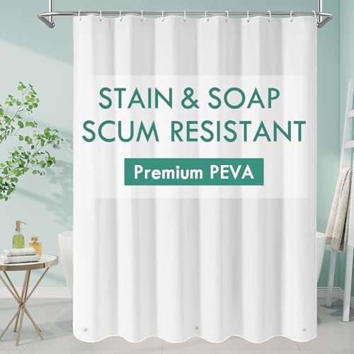 MitoVilla White Peva Shower Curtain