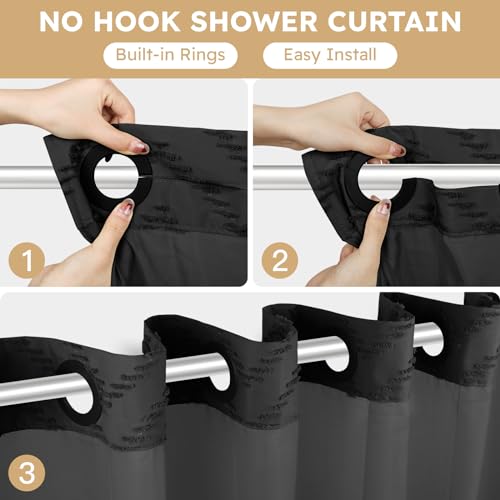 FADOTY No Hook Shower Curtain view 2