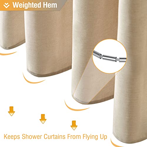 BTTN Fabric Shower Curtain Linen view 5