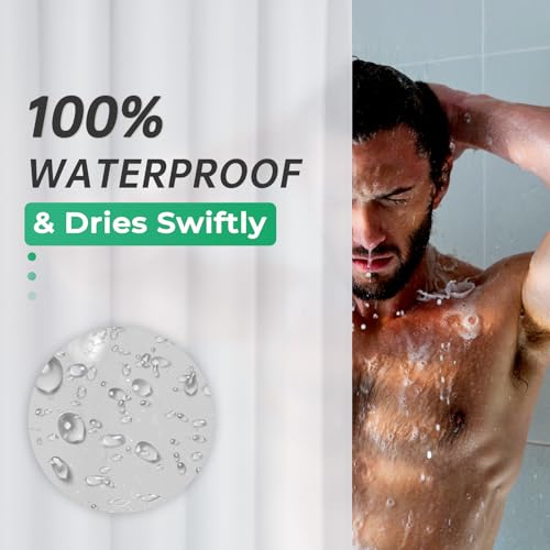 AmazerBath Frosted Shower Curtain Plastic view 4