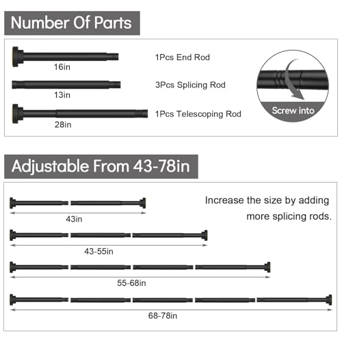 Thestoa Shower Curtain Rod Adjustable view 5