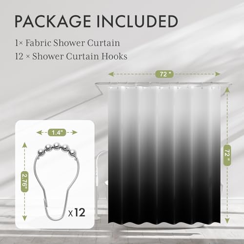 AmazerBath Shower Curtain Cloth Ombre view 2