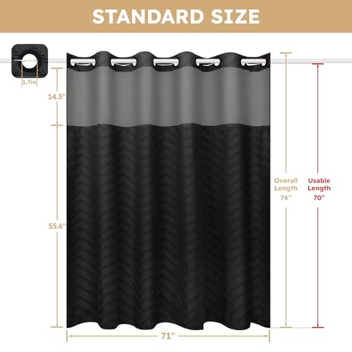 FADOTY No Hook Shower Curtain view 5