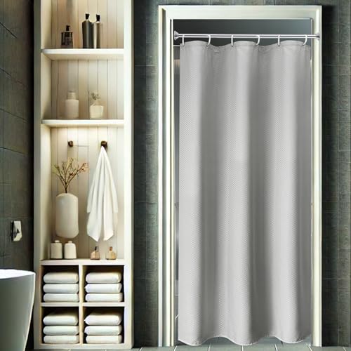 AooHome Stall Size Waffle Weave Shower Curtain 36x72 Grey