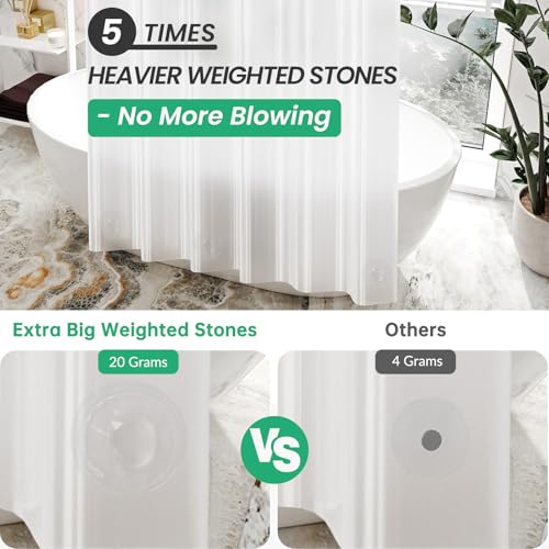 AmazerBath Frosted Shower Curtain Plastic view 2