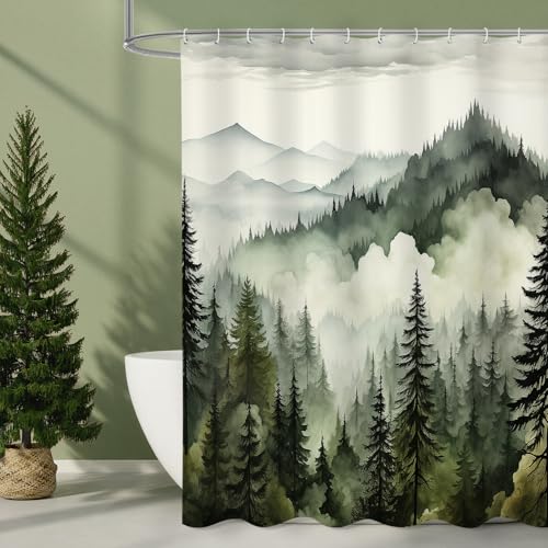 Dark Green Pine Forest Shower