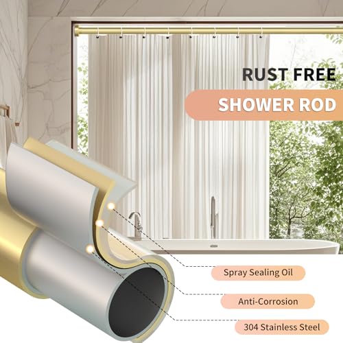 Emlaoe Gold Shower Curtain Rod view 3