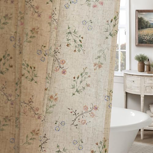 XOGUIBO Floral Farmhouse Vintage Linen