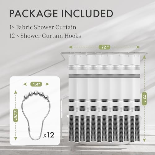 AmazerBath Shower Curtain Washable Cloth view 2