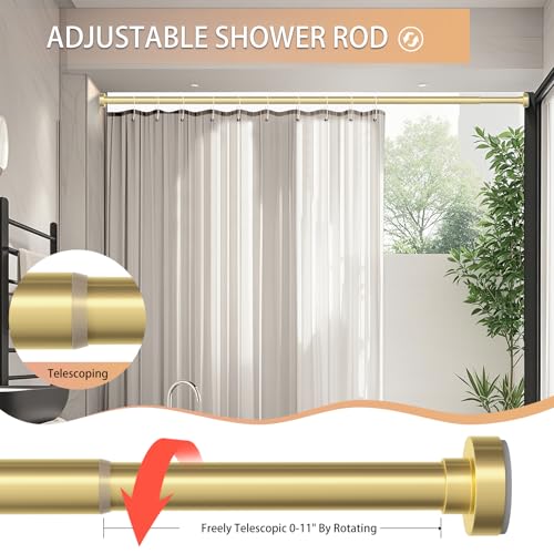 Emlaoe Gold Shower Curtain Rod view 4