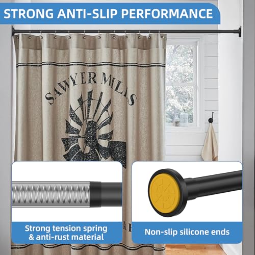 CorkLatta Matte Black Shower Curtain view 2