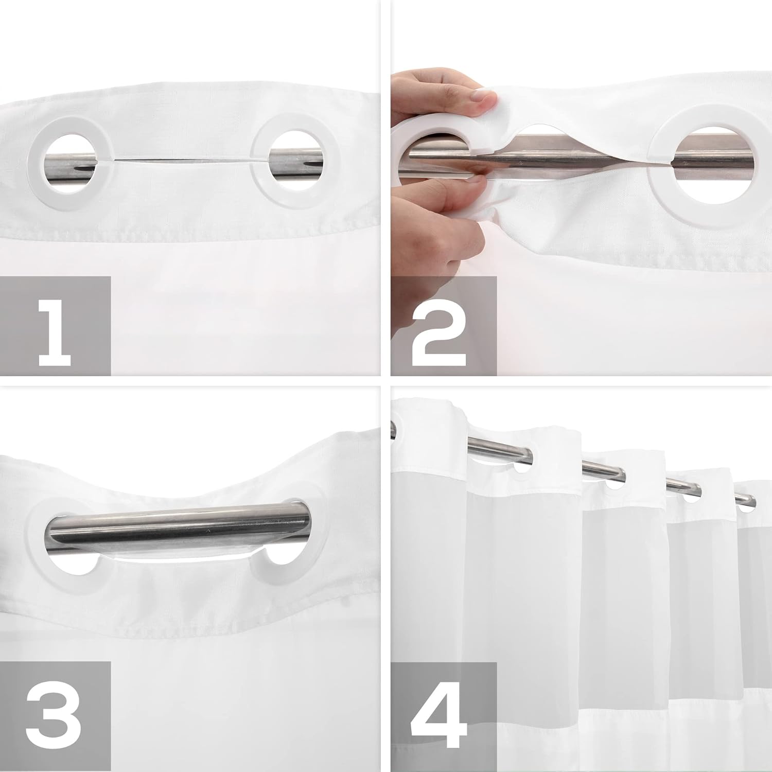 River Dream No Hook Shower Curtain with PEVA Liner - view 5