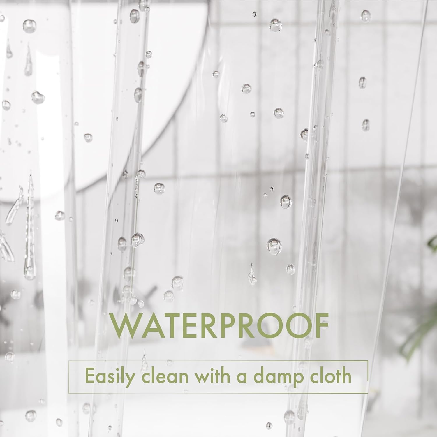 AmazerBath Shower Curtain Liner, 72x72 Clear Shower Curtain Liner, Waterproof Plastic Shower Liner, Cute Lightweight PEVA Shower Curtain for Bathroom with 3 Magnets and 12 Rustproof Metal Grommets