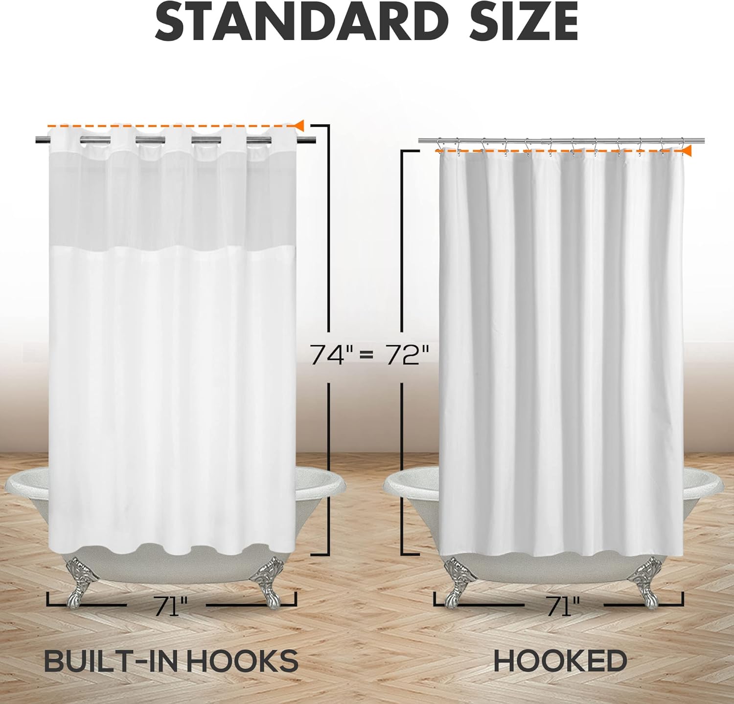 River Dream No Hook Shower Curtain with PEVA Liner - view 2