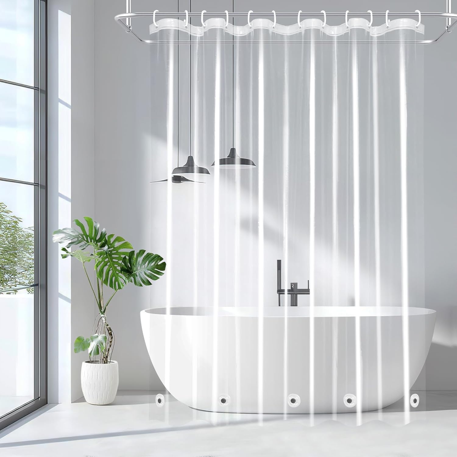 EurCross Clear Shower Curtain 72x78