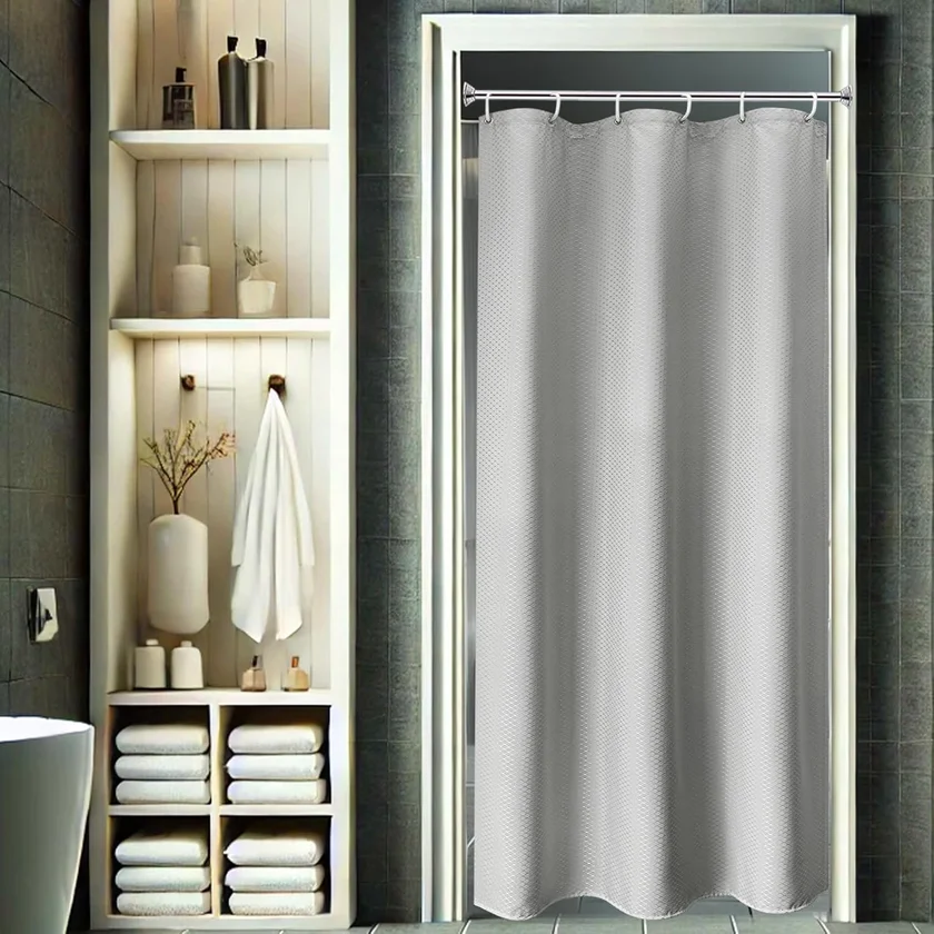 AooHome Stall Size Waffle Weave Shower Curtain