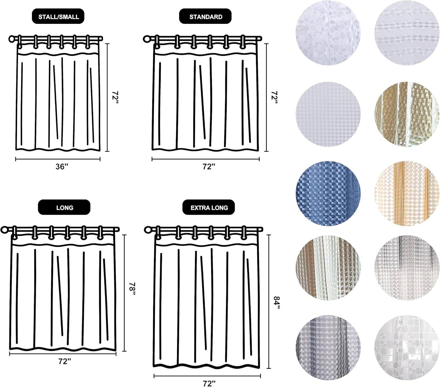 NTBAY EVA Shower Curtain - view 2