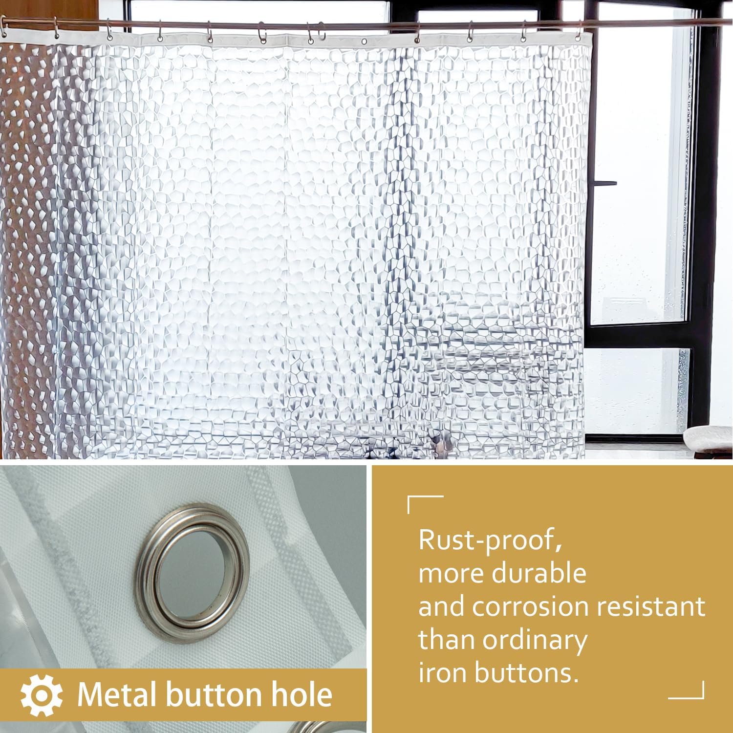 NTBAY EVA Shower Curtain - view 3