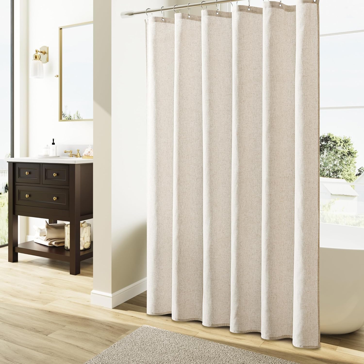 Naturoom curtain in bathroom setting