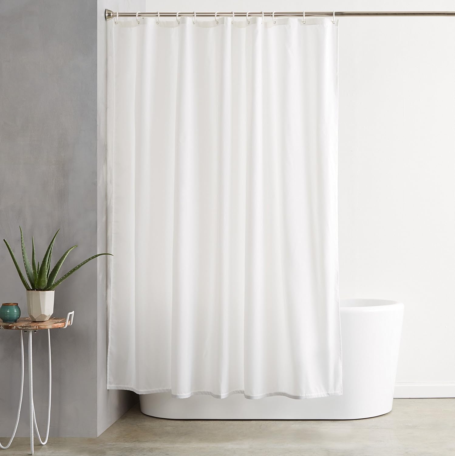 Amazon Basics white water resistant mildew-resistant shower curtain